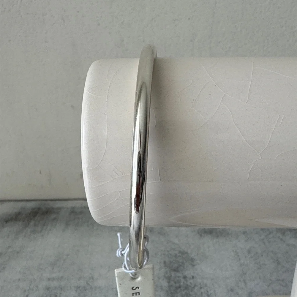 Seed & Sage Sterling Silver 925 Solid Thin Round Bangle Bracelet